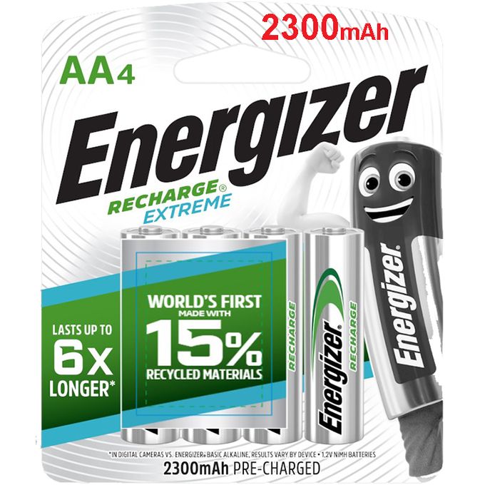 Image de Energizer 4 piles Rechargeable AA 2300mAh Pré Chargé
