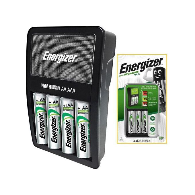 Image de Energizer 4 Piles Rechargeable AA Ni-MH 2000 MAh + Chargeur pour Piles AA - AAA - Unbranded