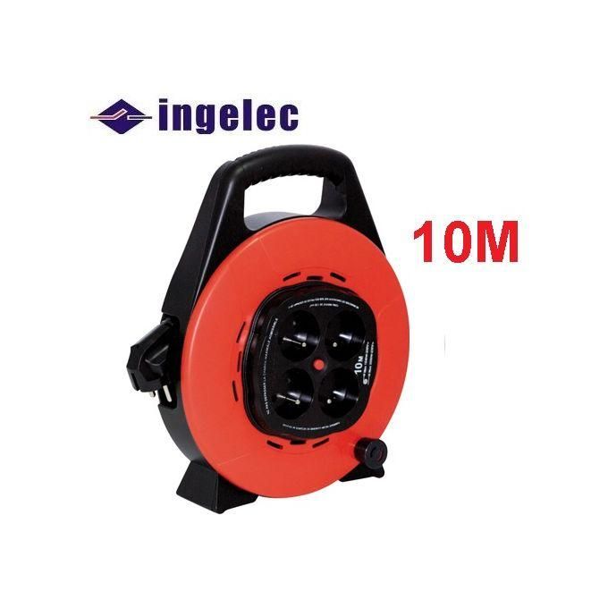 Image de Enrouleur Rallonge 10 mètres , 4 Prises 2P+ Terre , Multiprises 10m - Unbranded