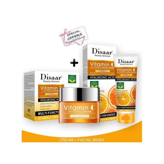 Image de Ensemble 2 Pcs, Nettoyant Pour Le Visage et Crème blanchissant à la Vitamine C Pour Le Visage - Unbranded