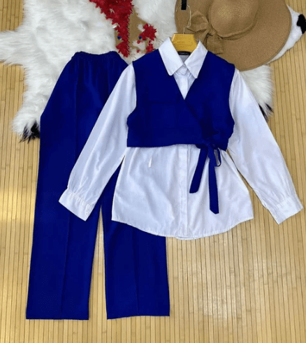 Image de Ensemble 3 pièces femme – Chemise + Gilet + Pantalon - Unbranded