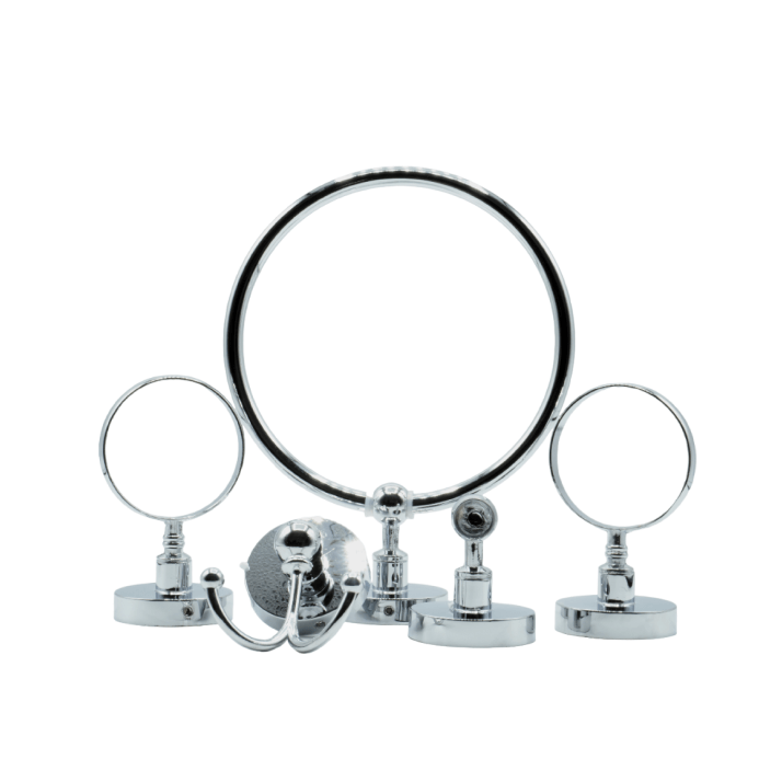 Image de Ensemble d'Accessoires Pour Salle De Bain 6 Pièces Pcs Support Mural Outil Toilette Porte Serviette