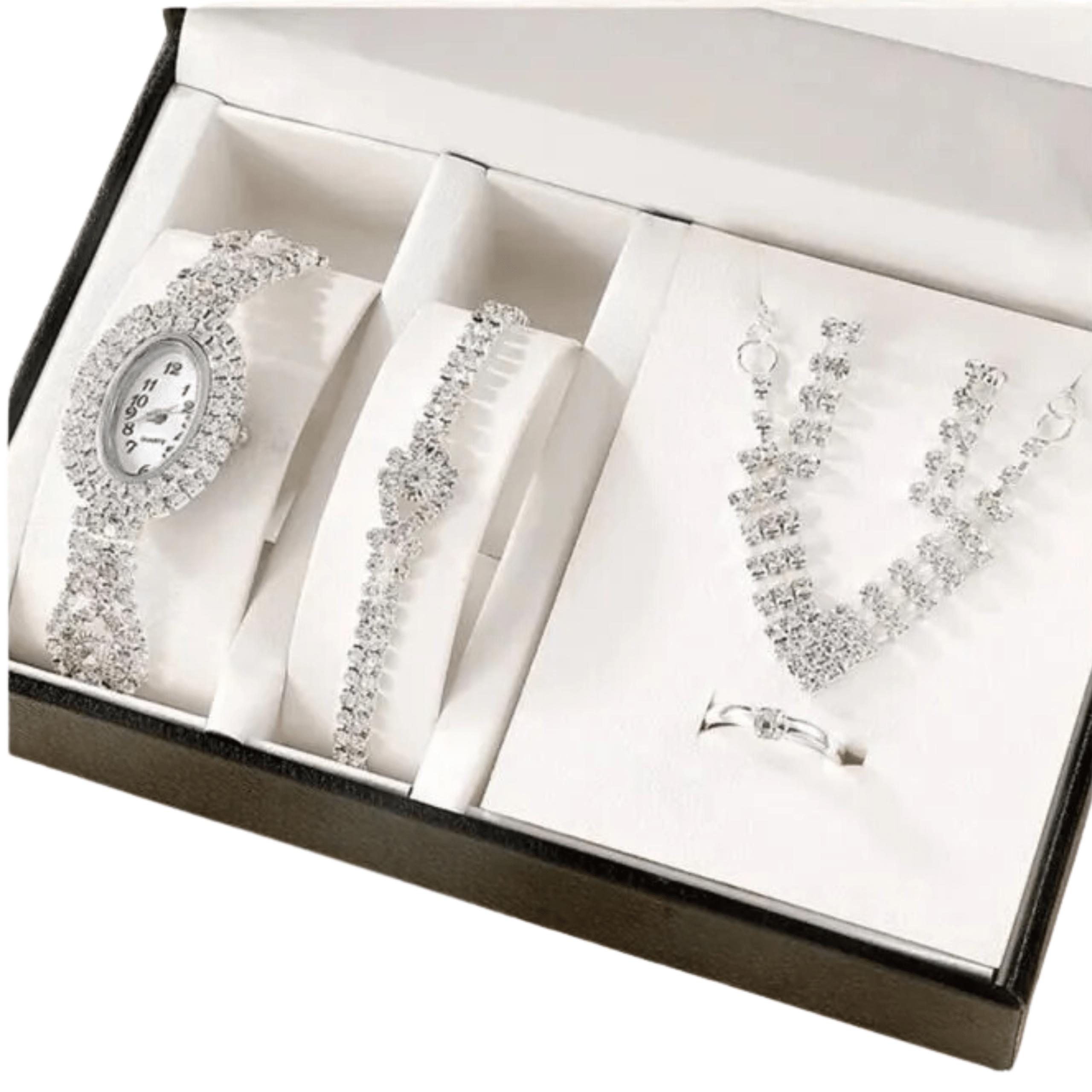 Image de Ensemble de montres et bracelets pour femmes, élégant et tendance — argenté - Unbranded