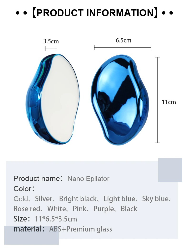 Épilateur Cristal Réutilisable – Gomme d’Épilation Indolore pour Peau Lisse et Douce