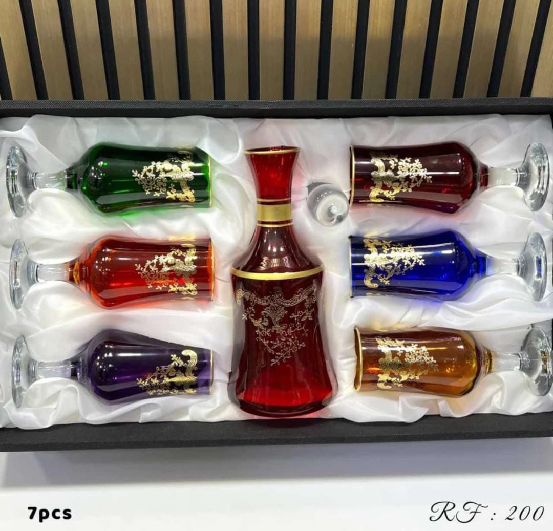 Image de ESSENCE OF MOROCCO Verres à jus Marocain Rose Fuchsia Or Peints et Décorés à la Main Design Classique - Unbranded