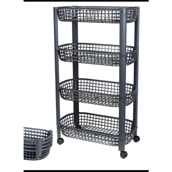 Image de Etagère Multi-Usage 4 niveaux 78x46x26cm couleur noir - Unbranded