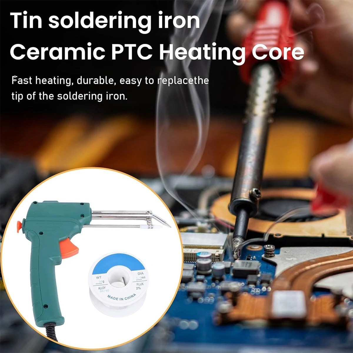 Image de Fer à souder électrique automatique - Kit de soudure 60W avec tête interchangeable - Unbranded