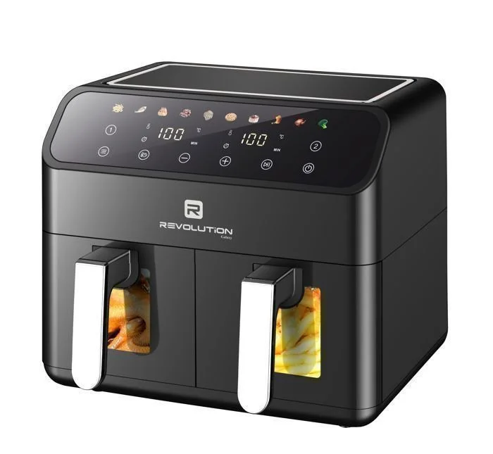 Image de Friteuse Sans Huile – REVOLUTION – R-AF03 – 8L – 2000W – Double Compartiment - Unbranded