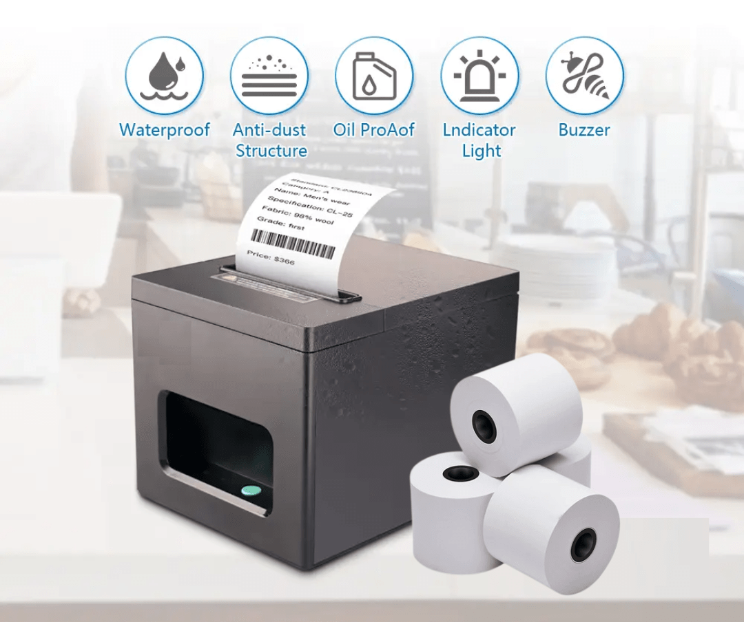 Imprimante Thermique des Reçus avec 4 rouleaux 80mm