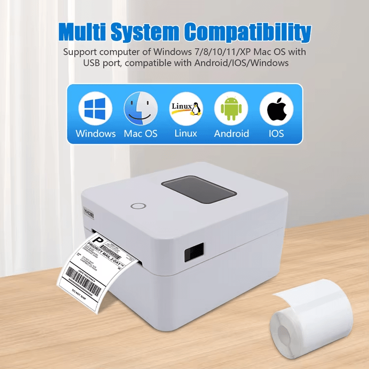 Imprimante thermique d'étiquettes à codes-barres avec 4 rouleaux 25*50