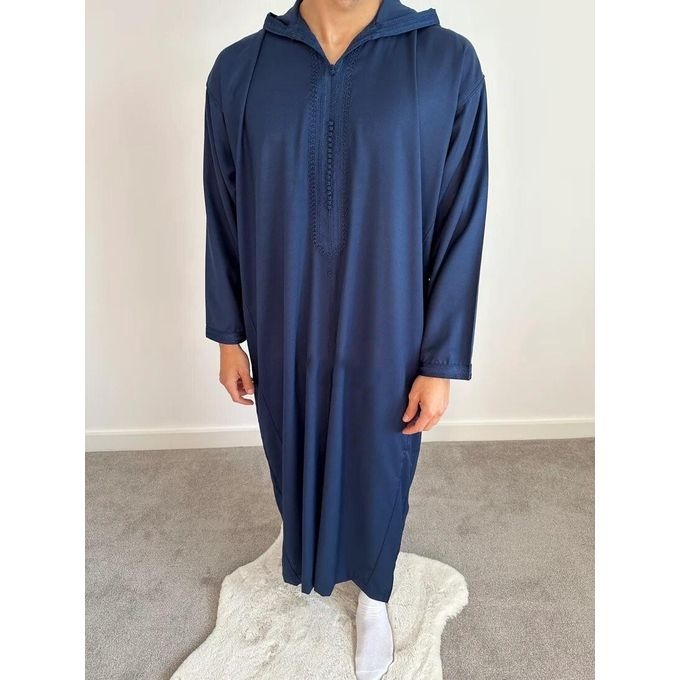 Image de Jabador Maroc Djellaba Mlifa EXTRA Homme haute couture - Bleu Marine - Unbranded
