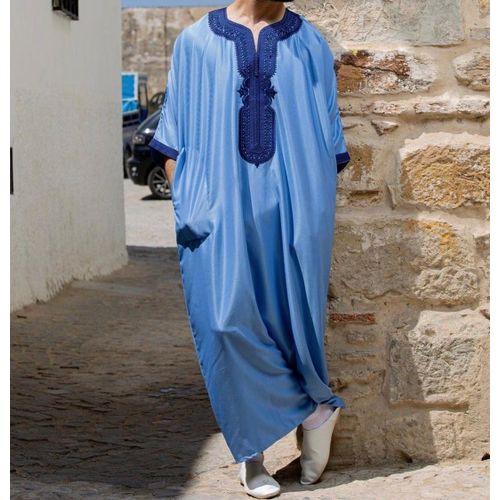 Jabador Maroc Gandoura Amir homme - Bleu