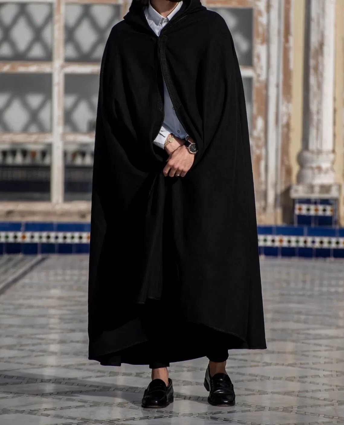 Image de Jabador Maroc Selham Mlifa cachemire a la main Noir - Unbranded