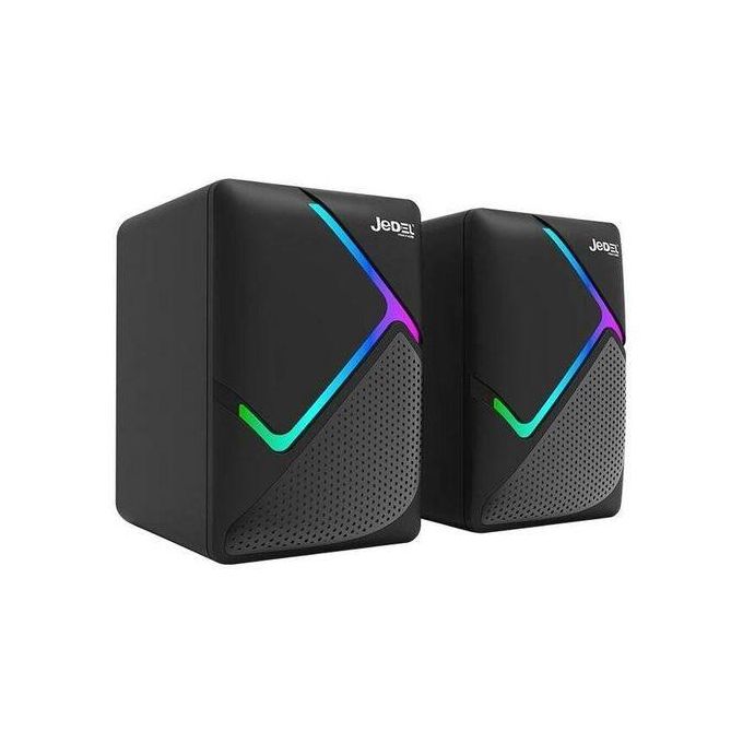Jedel Haut Parleur Gamer RGB 6W , Baffes Haut-Parleurs Gaming USB Pour PC Portable Ordinateur