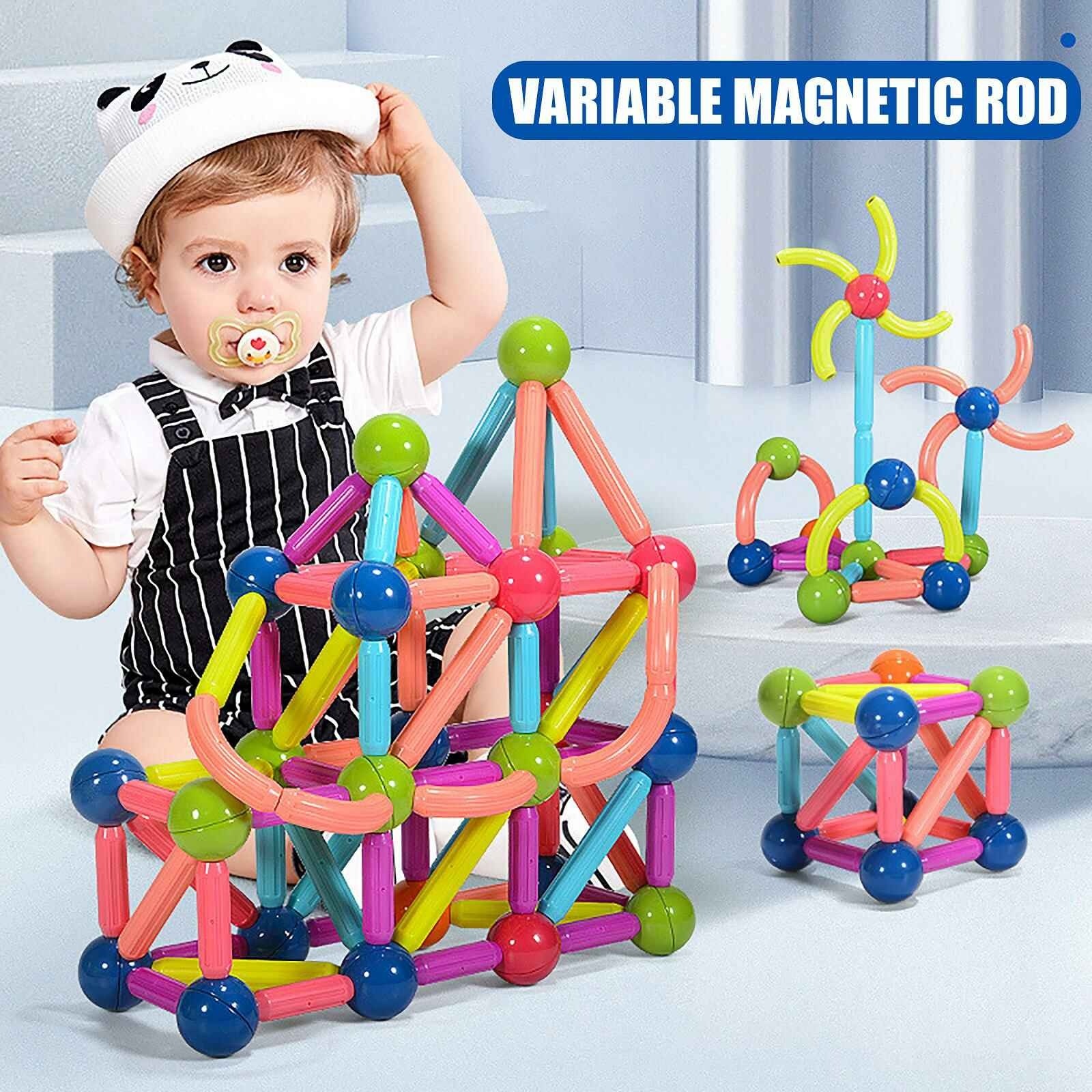 Image de Jeu de Construction Stick-O – Jeu Magnétique pour Développer la Créativité et les Compétences Motrices des Enfants - Unbranded