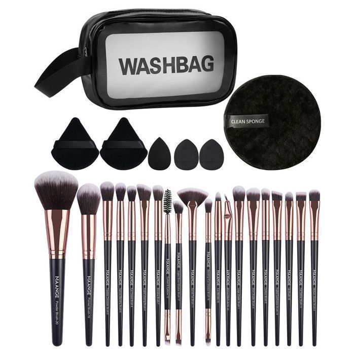 Image de Kit de 20 Pinceaux de maquillage - Noir et Doré - Unbranded