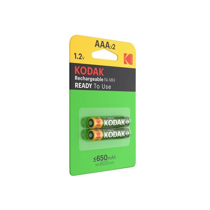 Image de Kodak 2 Piles Rechargeable 650 mAh - AAA / LR03 1,2V - Unbranded