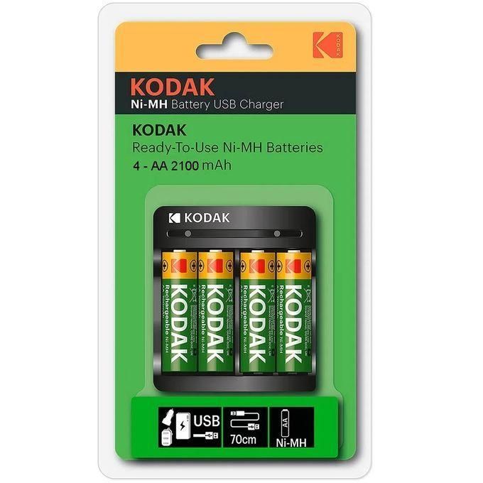 Image de Kodak Chargeur Usb + 4 Batteries AA 2100 mAh // Pile 4xAAA ou 4x AA Rechargeable Ni-mh - Unbranded