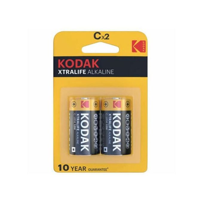 Image de Kodak XtraLIFE Alkaline 2 Piles Alcaline 1.5v LR14 Type C