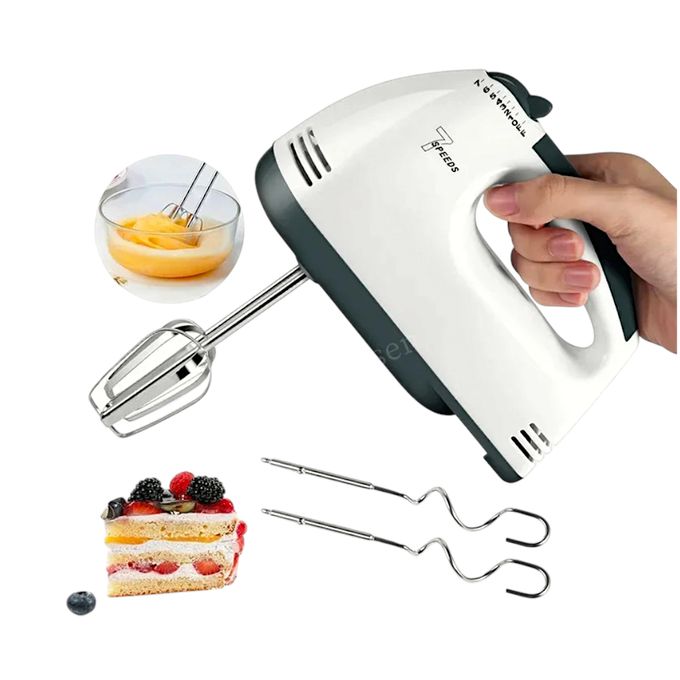 Image de Kraft line Batteur Mixeur Mélangeur Stéréo 7 Vitesses 2 Fouets et 2 Crochets à Pâte - Unbranded