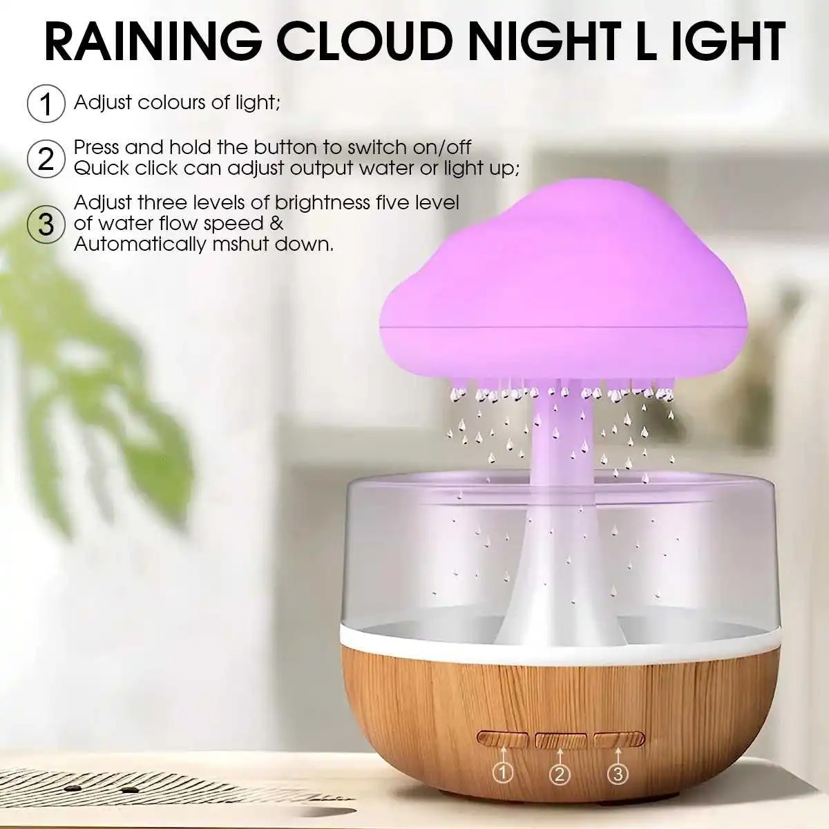 Image de Lampe Pluie – Lampe d'Ambiance avec Thérapie par Arômes et Contrôle à Distance - Unbranded