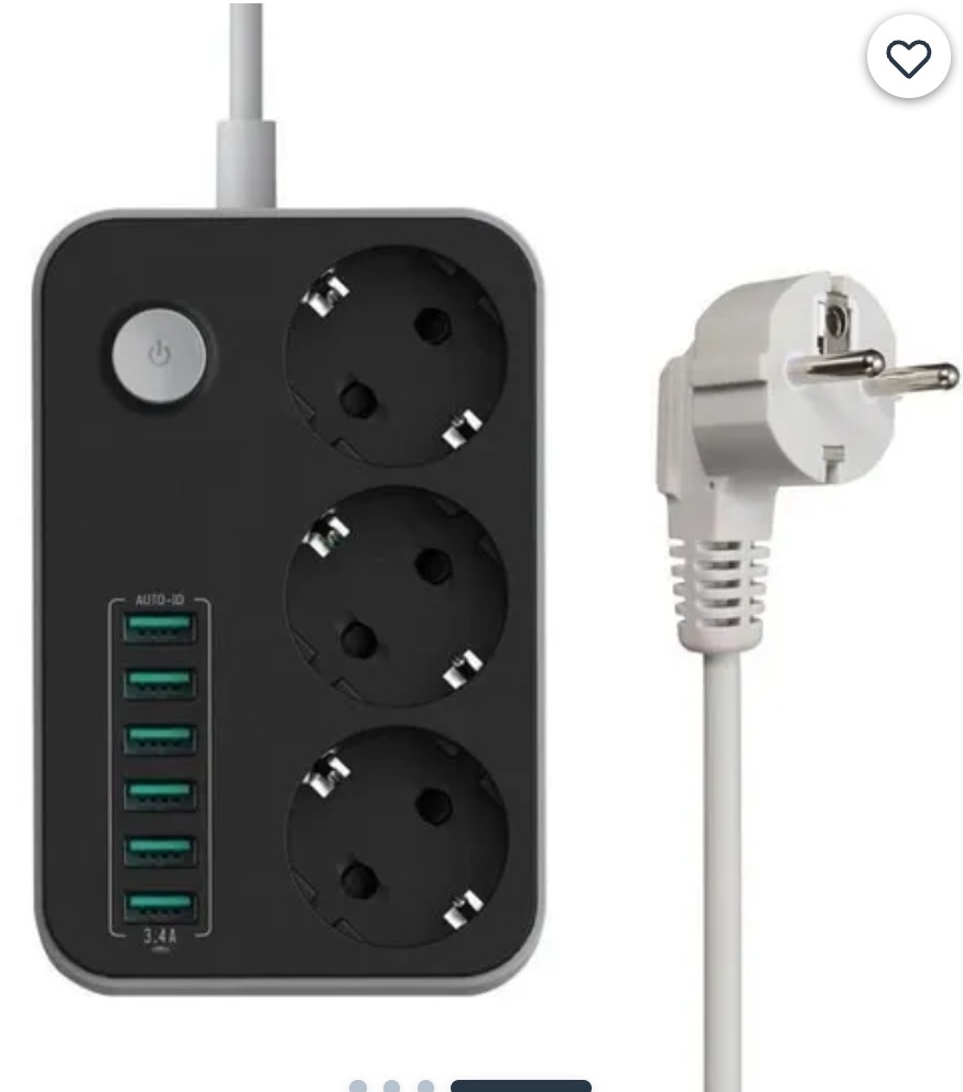 Image de LDNIO 5V 3.4A Chargeur Bureau 3 Prise Alimentation 6 USB Port 1.6m Charger Multipris - Unbranded