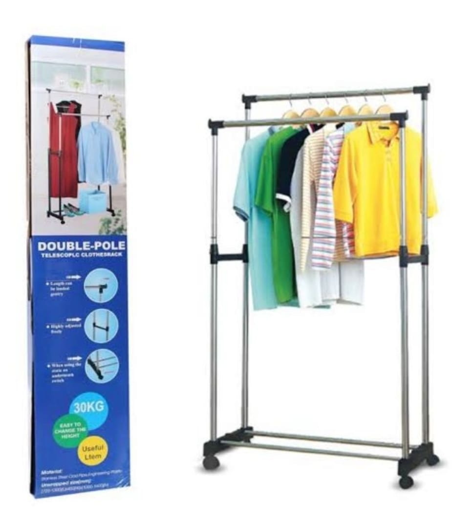 Le Porte-vêtements mobile à 4 roues est pratique pour suspendre des vêtements