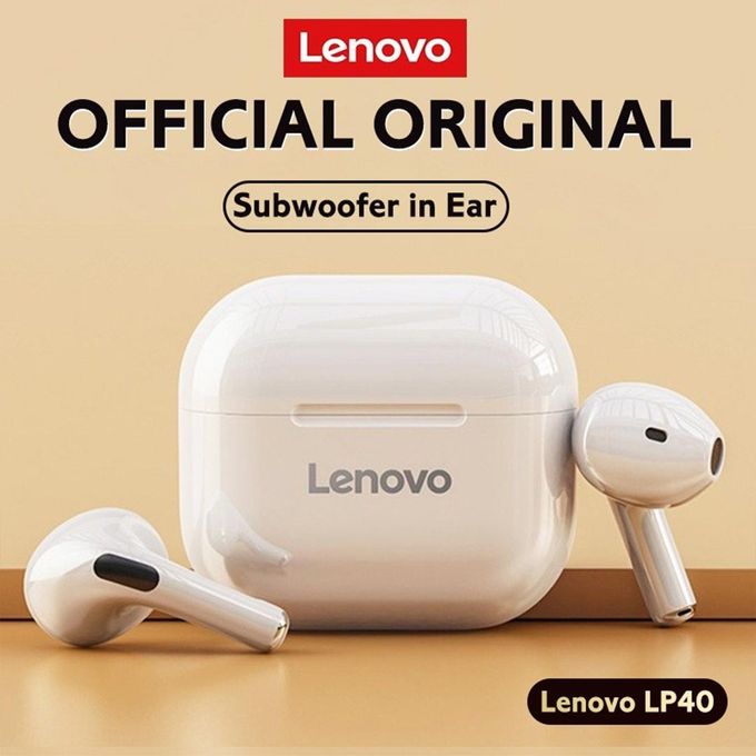 Image de Lenovo LP40 Écouteurs sans fil Bluetooth, Blanc 230mAh - Unbranded