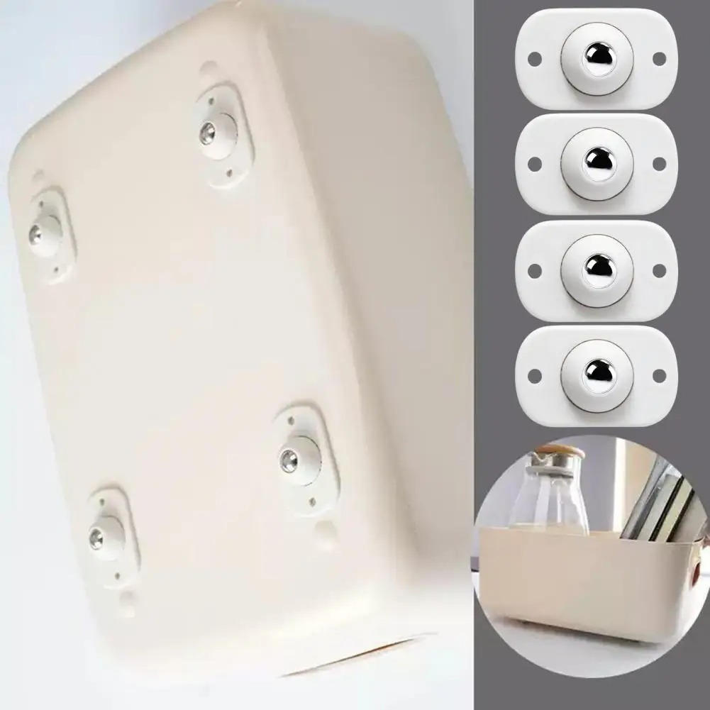 Image de Lot 4 Pcs Roulettes Pivotantes Auto-Adhésives Mini Roulettes Pivotantes à 360° - Unbranded