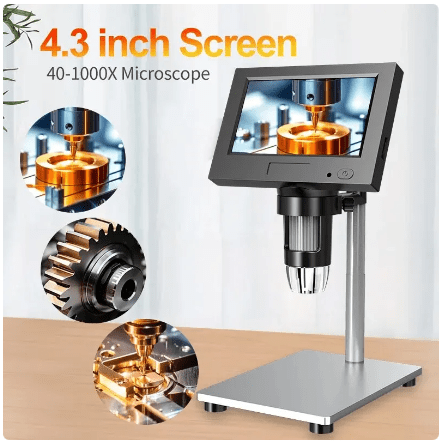 Image de microscope 4.3 pouces avec 8 LED, 1080P, avec support metal - Unbranded