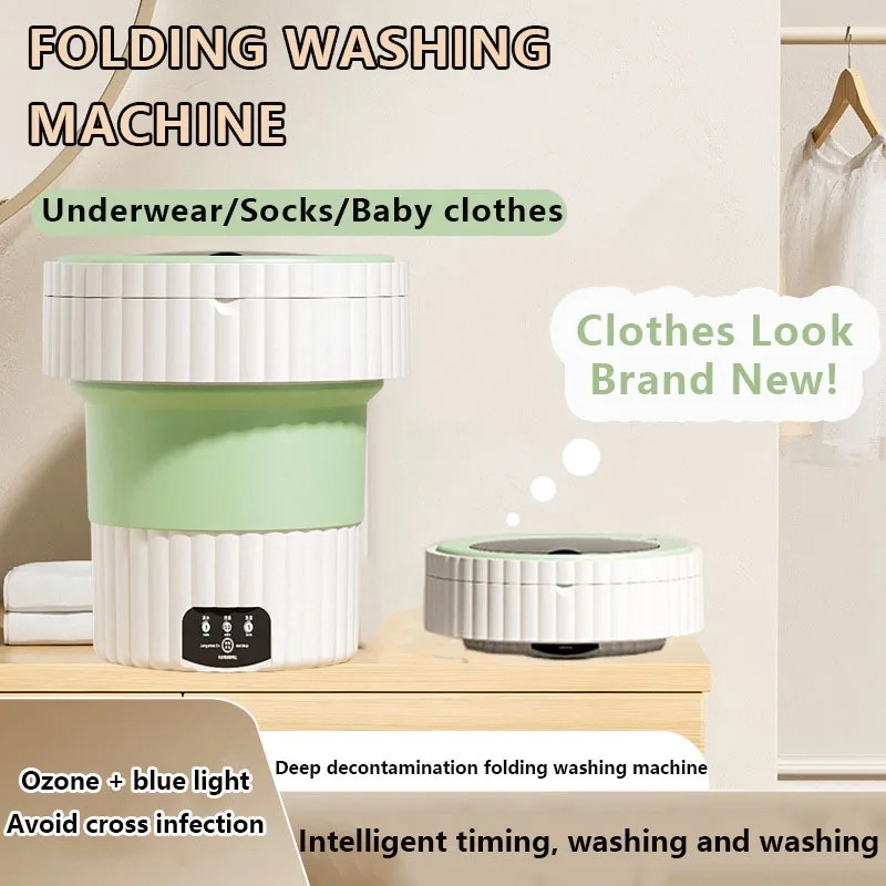 Image de Mini Machine à Laver Pliable avec Essoreuse Automatique, Compacte et Portable - Unbranded