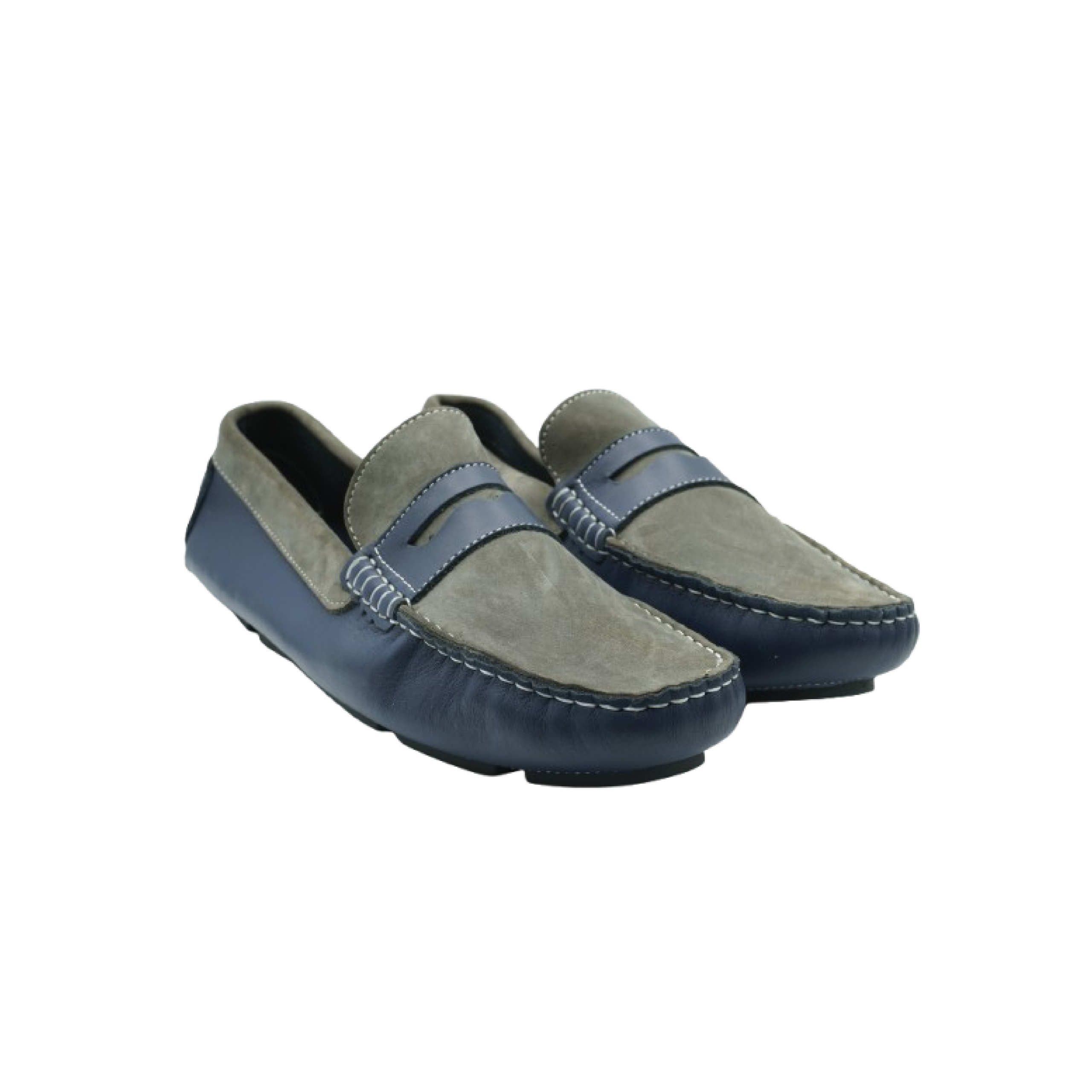 Mocassins Hommes en cuir Bleu