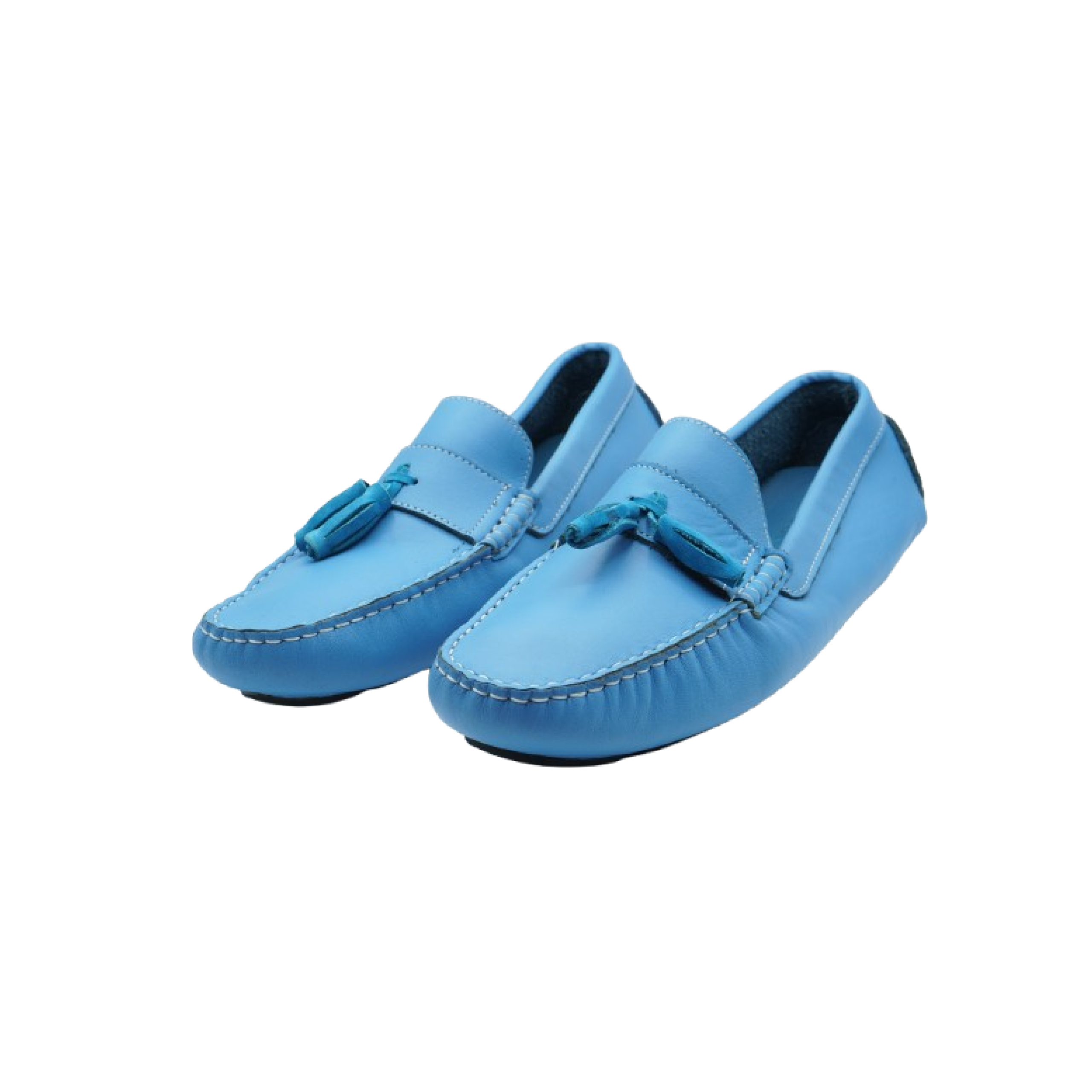 Image de Mocassins Hommes en cuir  Bleu ciel - Unbranded