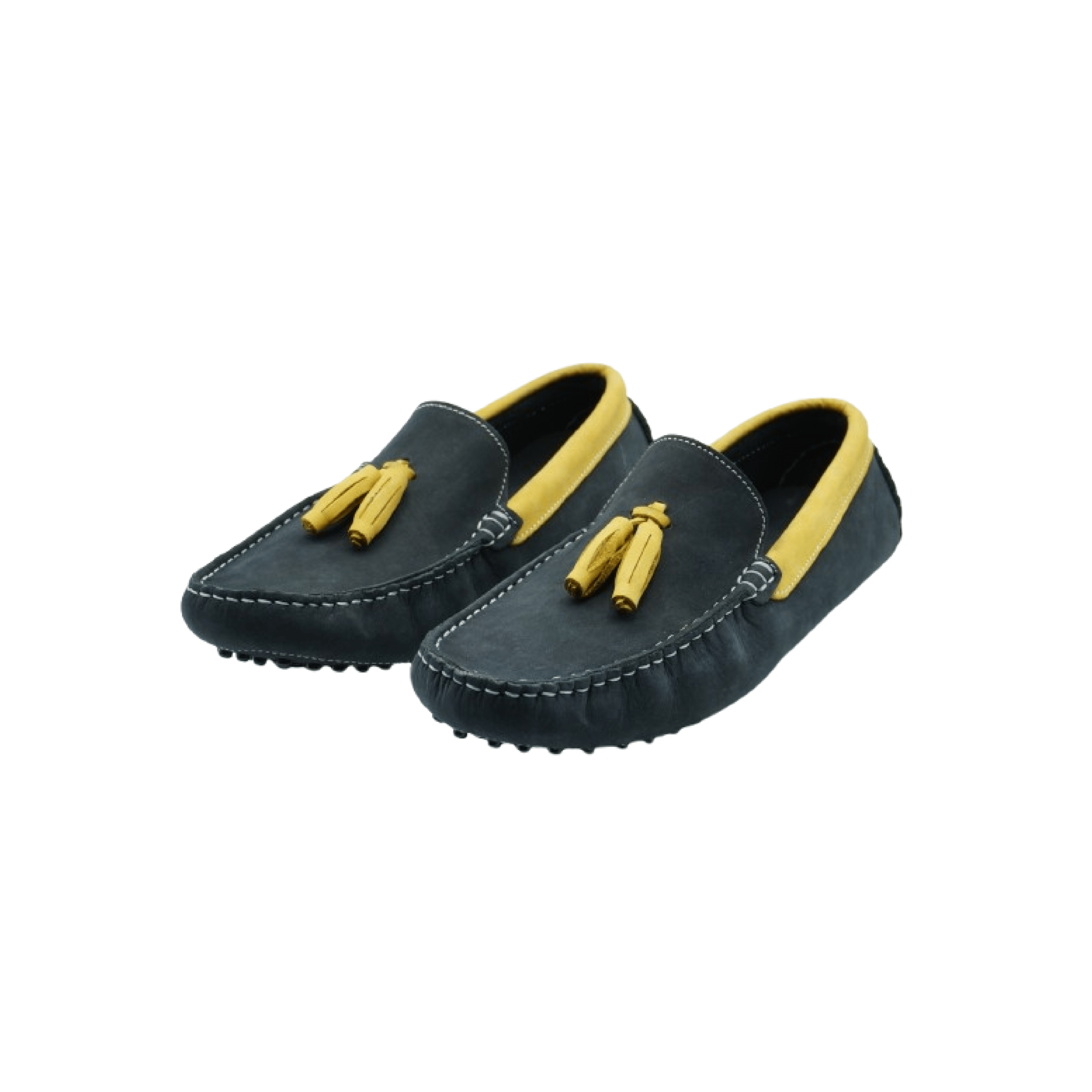 Image de Mocassins Hommes en Daim Bleu et Jaune - Unbranded