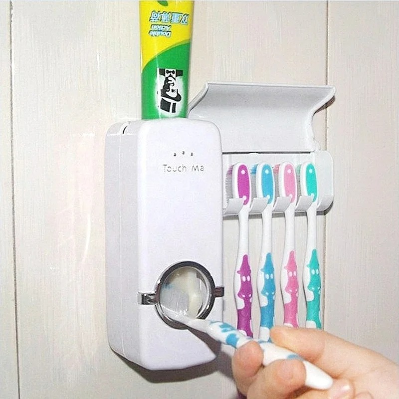 Image de Moulin à dentifrice automatique – Distributeur sans contact avec support pour brosses - Unbranded