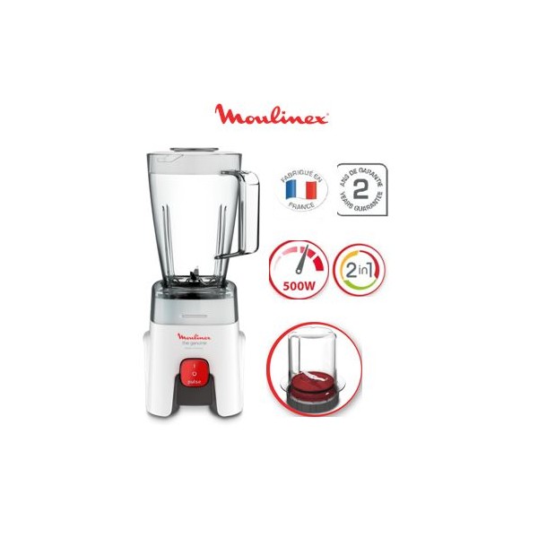 Image de Moulinex Blender Genuine LM241B25 - 500W, 1 vitesse + pulse, Bol 1,75L et 1 accessoire المرجع: LM241B25