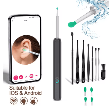Image de Nettoyeur d'oreille intelligent sans fil avec caméra otoscope endoscope - Unbranded