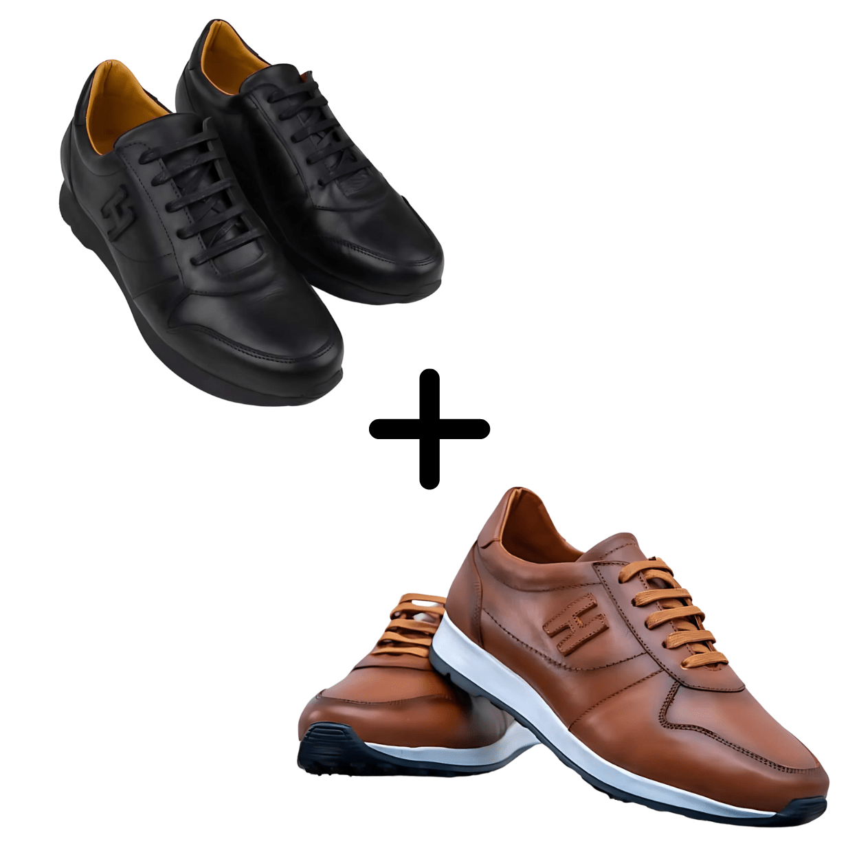 Pack de Chaussures en Cuir pour Homme : Noir et Marron