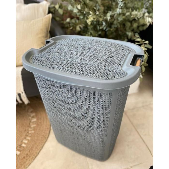 Image de Panier à linge - Marque inconnue - 60L - Couverture - Couleurs aléatoires - Noir, gris ou beige - Unbranded