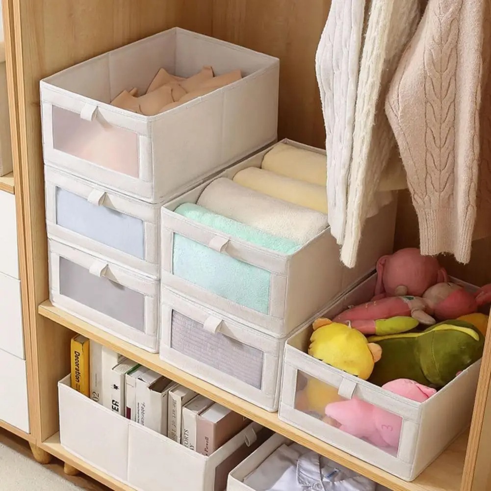 Image de Panier de Rangement Empilable pour Vêtements - Organisateur de Garde-Robe