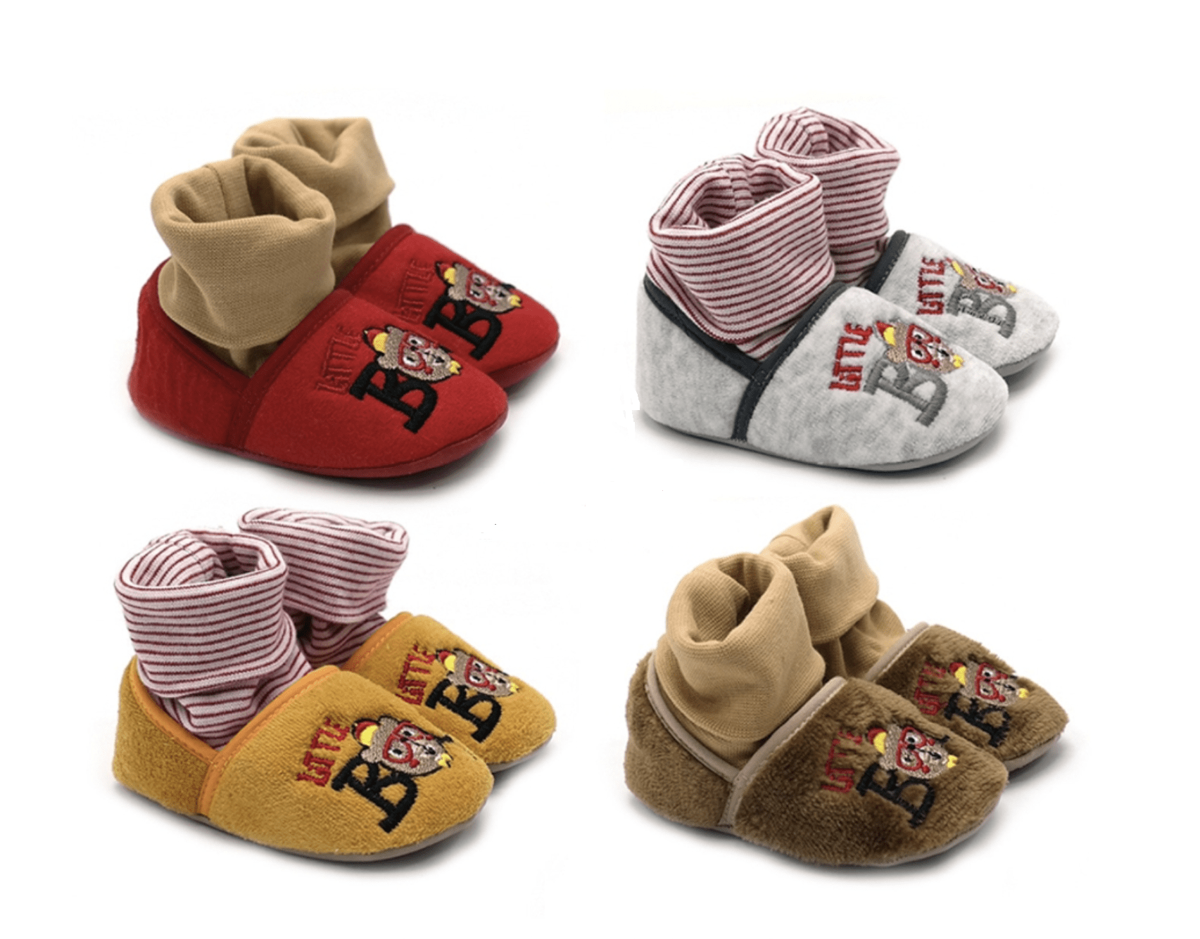 Image de Pantoufles bébé avec chaussettes intégrées motifs Garcons - Unbranded