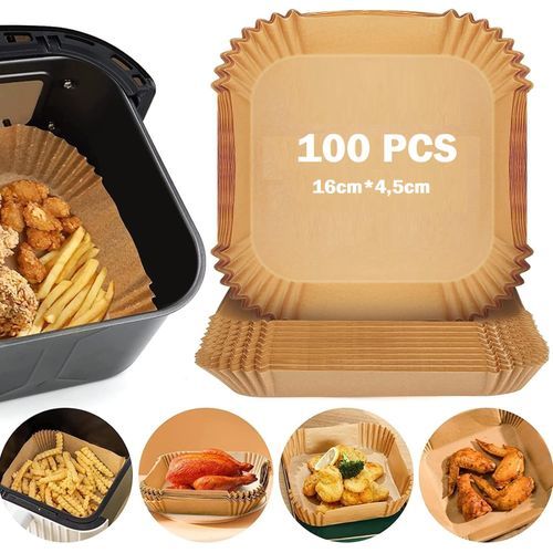 Image de Papier de cuisson pour Air Fryer, Carre Antiadhésif, Non collés 20cmx4,5cm