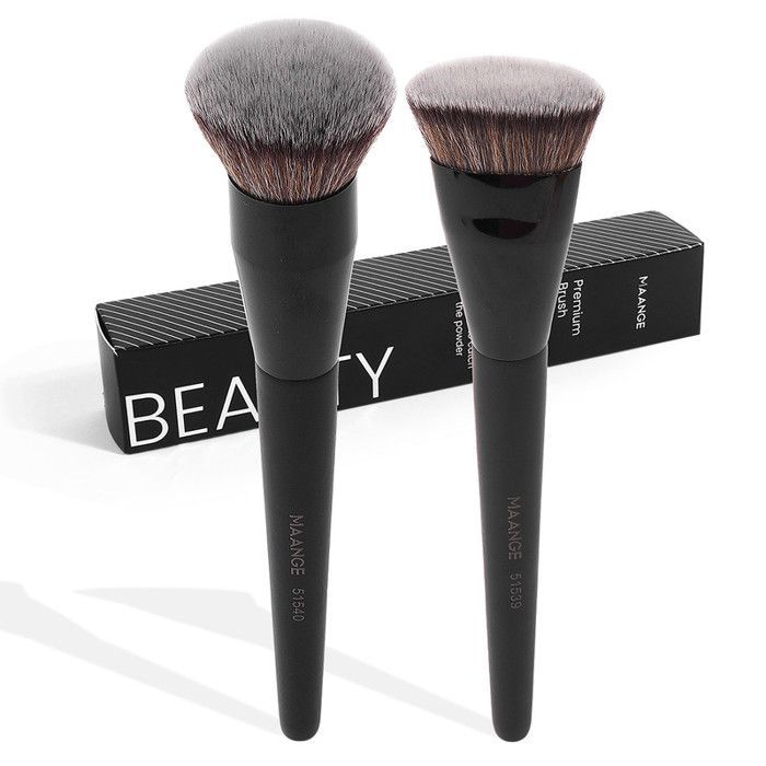 Image de Pinceaux de maquillage - Maange - 2pcs - Poils synthétiques doux - Boîte incluse - Application polyvalente - Unbranded