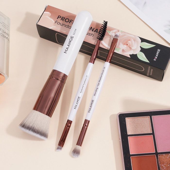 Image de Pinceaux de maquillage - MAANGE - Set de 3 pièces - Doublé tête - Compact - Portable - Unbranded