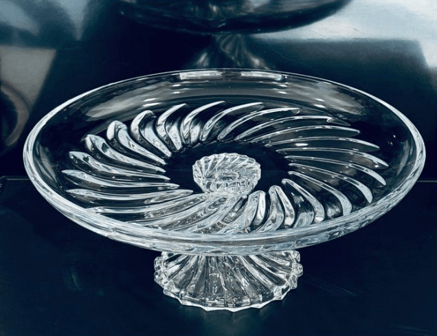 Image de Plat a gâteau à pied rond en Cristal ou fruits -Assiette de Fruits en Cristal transparent 31 cm - Unbranded
