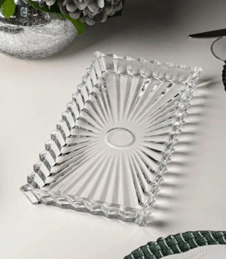 Image de PLAT SIMPLE LOSANGE EN CRISATAL 35/18 CM PLAT SIMPLE LOSANGE EN CRISATAL 35/18 CM - Unbranded