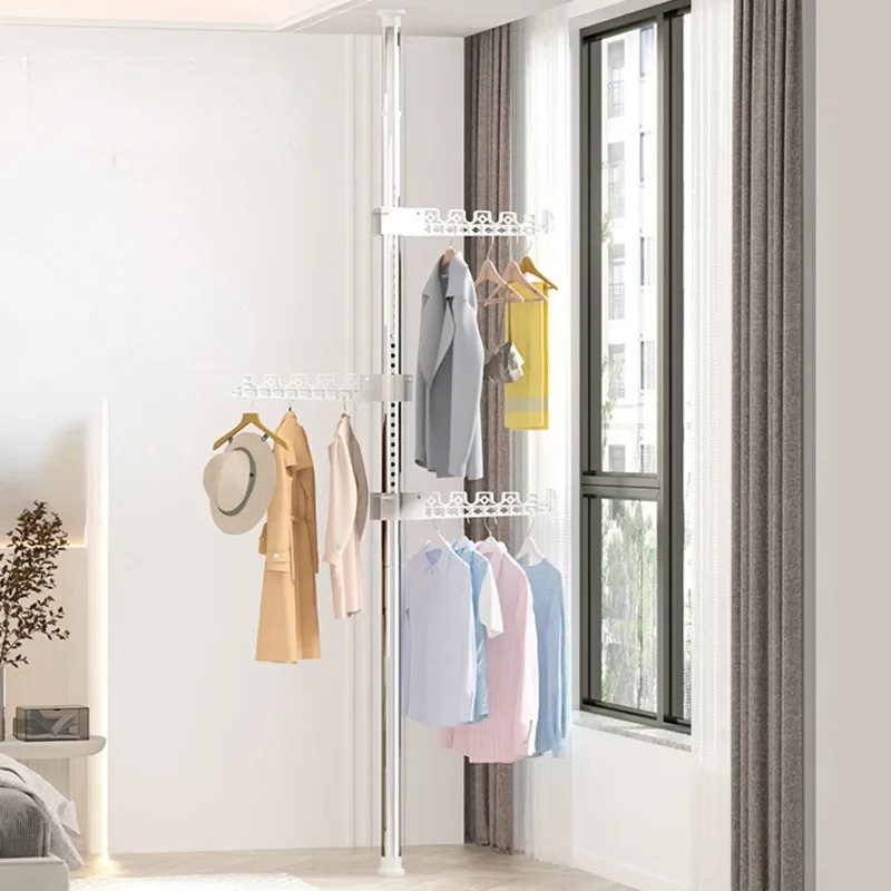 Image de Porte-Manteau Portable Réglable avec Crochets Rotatifs - Intérieur/Extérieur - Unbranded