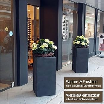 Image de Pot de Fleurs en Fibre de Verre – Robuste & Moderne - Unbranded