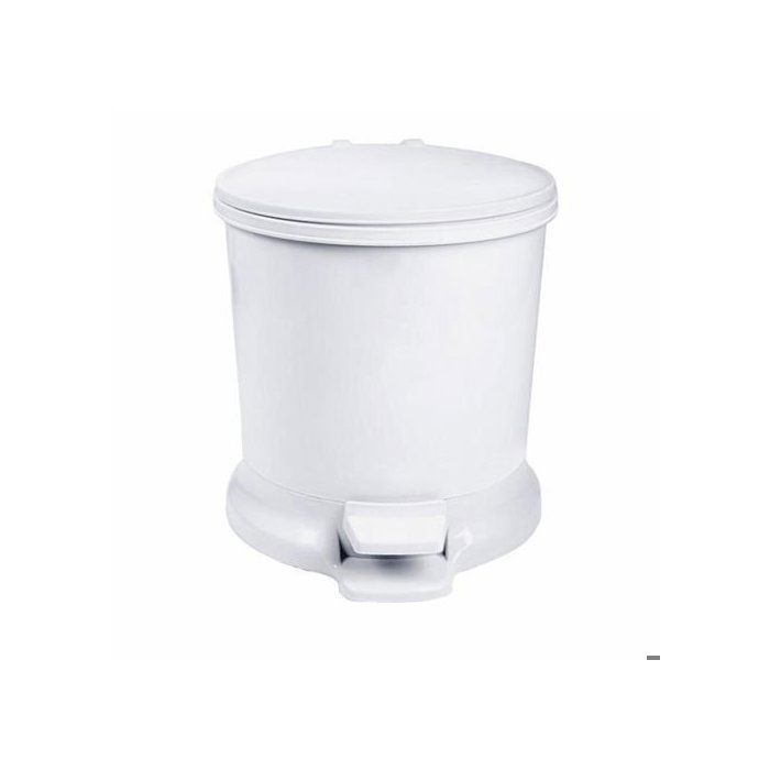 Image de Poubelle à Pédale Ronde -Couleur blanche-Marque SAGA - Unbranded