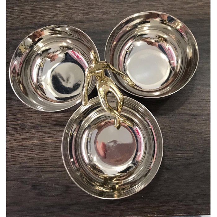 Image de Présentoir décoratif - Luxe - Inox 18 crt - 3 compartiments - Accessoires de cuisine - Unbranded